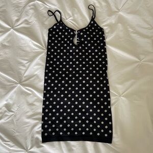 Zara black and white polka dot mini dress